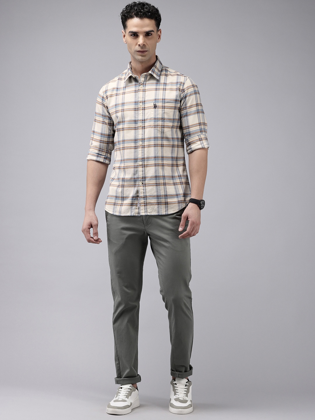 U.S. Polo Assn. Tailored Fit Tartan Checked Cutaway Collar Pure Cotton Casual Shirt, White
U.S. Polo Assn. Tailored Fit Tartan Checked Cutaway Collar Pure Cotton Casual Shirt, White