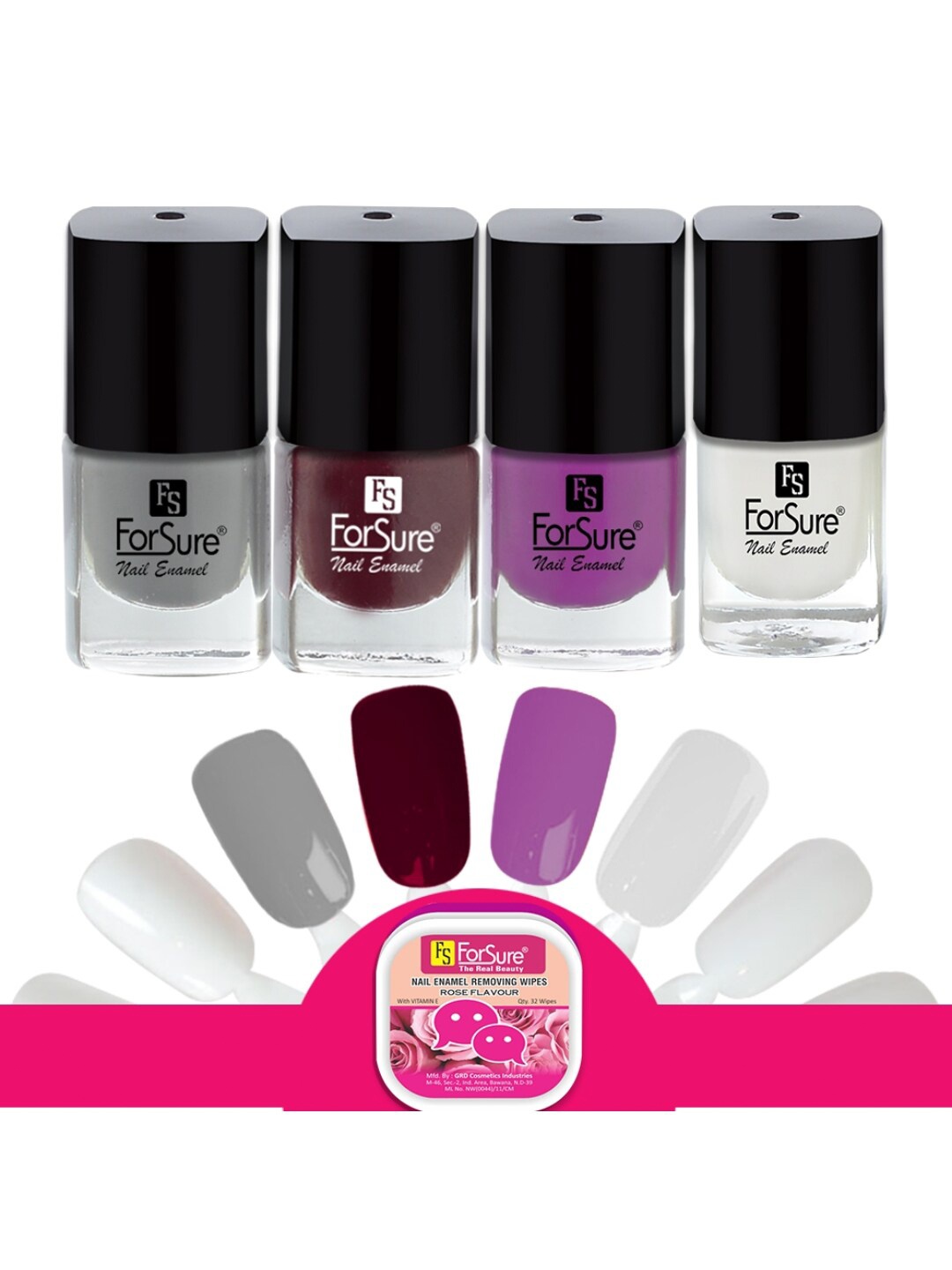 ForSure Set Of 4 Trendy Long-Lasting Nail Polish 5ml Each - Shades 109-110-111-115, Multi
ForSure Set Of 4 Trendy Long-Lasting Nail Polish 5ml Each - Shades 109-110-111-115, Multi