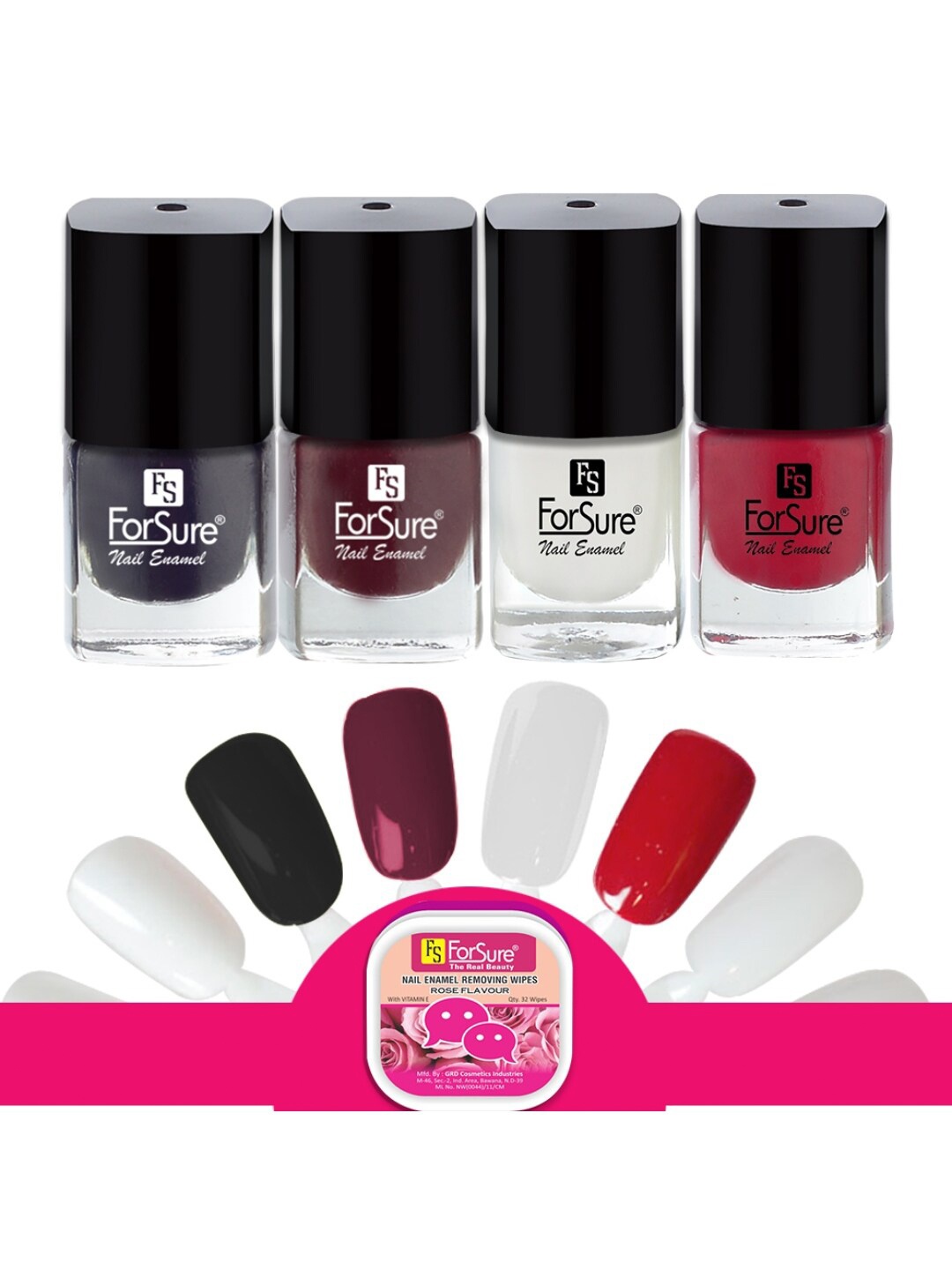 ForSure Set Of 4 Trendy Long-Lasting Nail Polish 5ml Each - Shades 111-106-115-118, Multi
ForSure Set Of 4 Trendy Long-Lasting Nail Polish 5ml Each - Shades 111-106-115-118, Multi