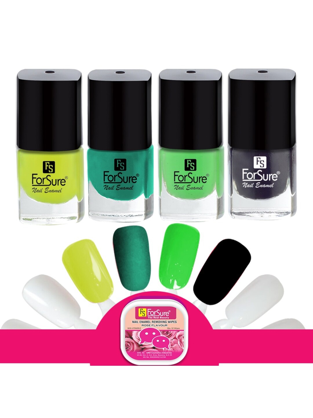 ForSure Trendy Set Of 4 Long Lasting Nail Enamel-5ml Each-113,116,117,118, Lime green
ForSure Trendy Set Of 4 Long Lasting Nail Enamel-5ml Each-113,116,117,118, Lime green