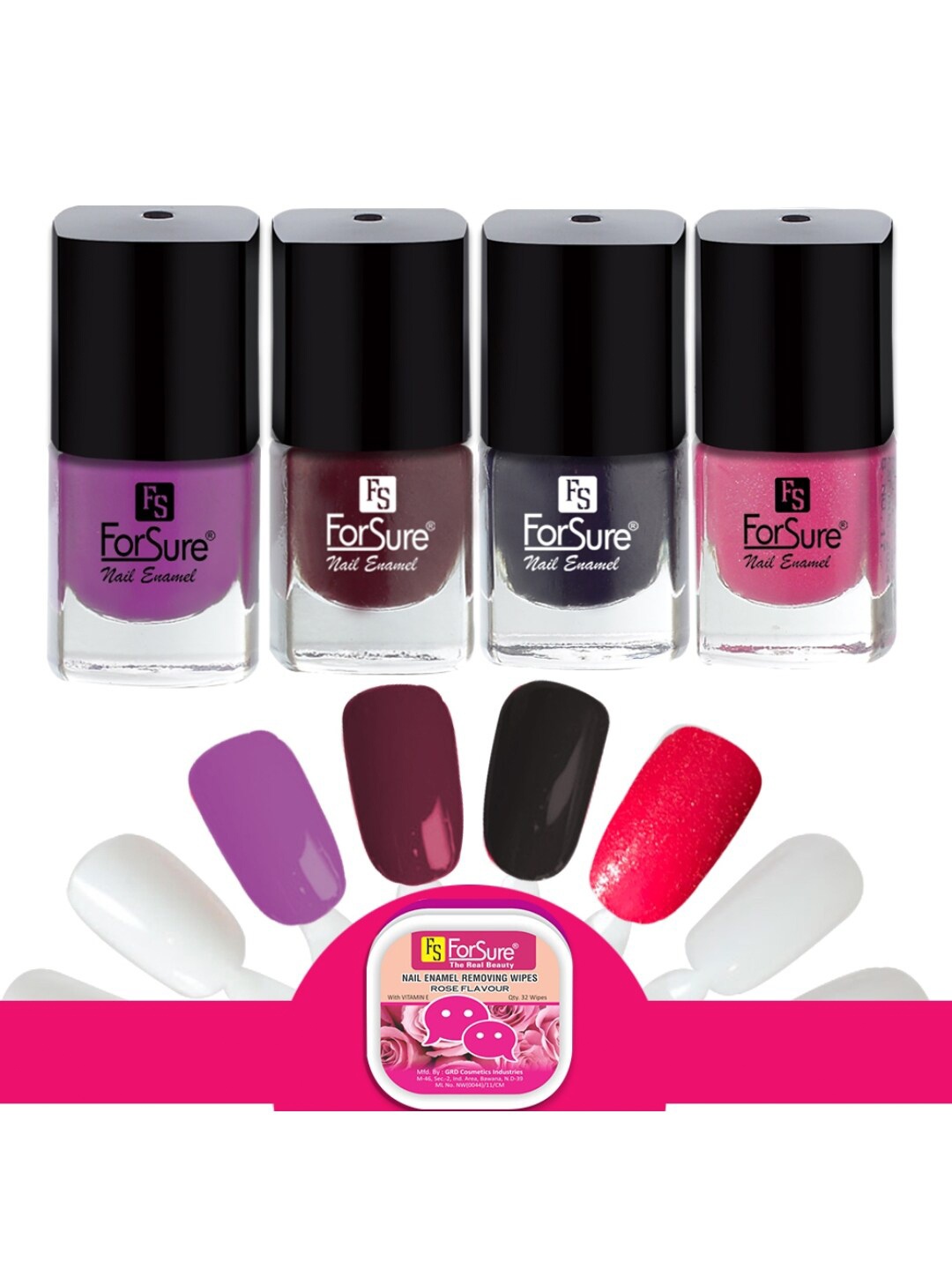 ForSure Set Of 4 Trendy Long-Lasting Nail Polish 5ml Each - Shades 111-109-108-118, Multi
ForSure Set Of 4 Trendy Long-Lasting Nail Polish 5ml Each - Shades 111-109-108-118, Multi