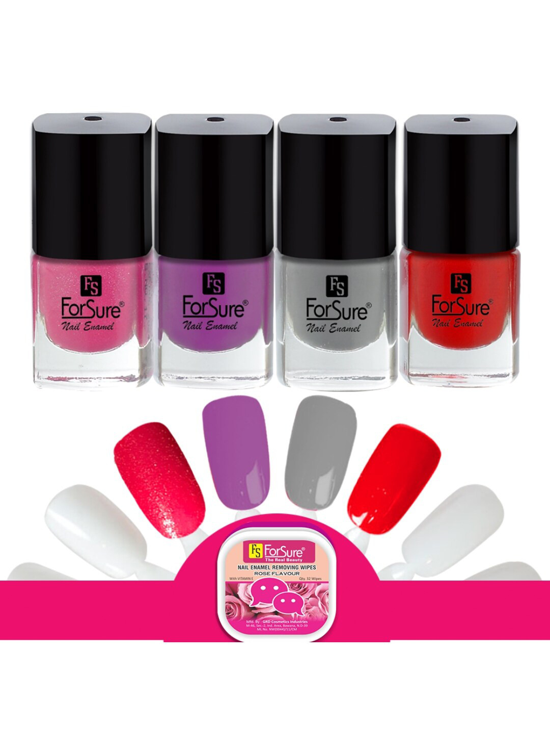 ForSure Trendy Set Of 4 Long Lasting Nail Enamel-5ml Each-107-108-109-110, Pink
ForSure Trendy Set Of 4 Long Lasting Nail Enamel-5ml Each-107-108-109-110, Pink