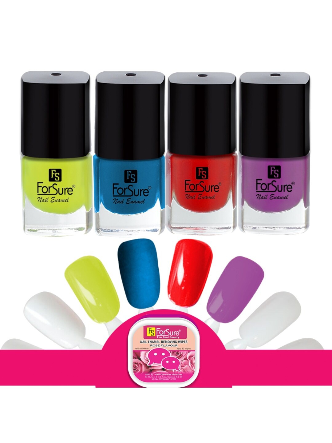 ForSure Trendy Set Of 4 Long Lasting Gloss Nail Polish-5ml Each-107-116-112-109, Multi
ForSure Trendy Set Of 4 Long Lasting Gloss Nail Polish-5ml Each-107-116-112-109, Multi