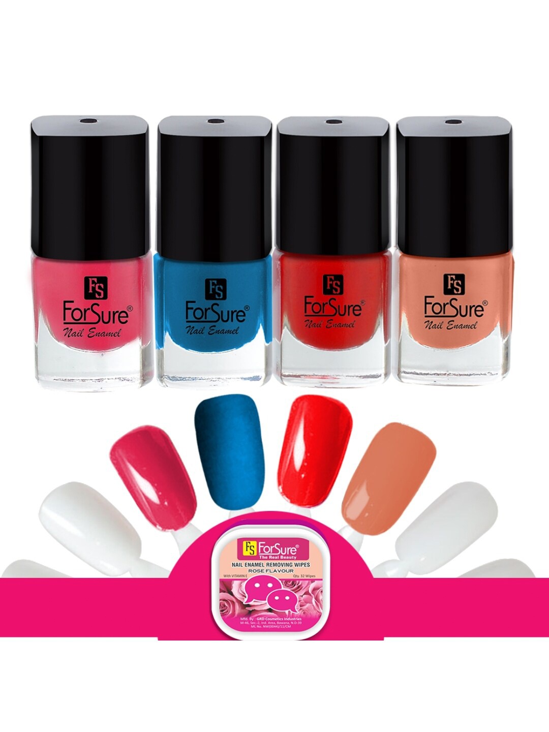 ForSure Set Of 4 Trendy Long-Lasting Nail Polish 5ml Each - Shades 107-112-103-101, Red
ForSure Set Of 4 Trendy Long-Lasting Nail Polish 5ml Each - Shades 107-112-103-101, Red