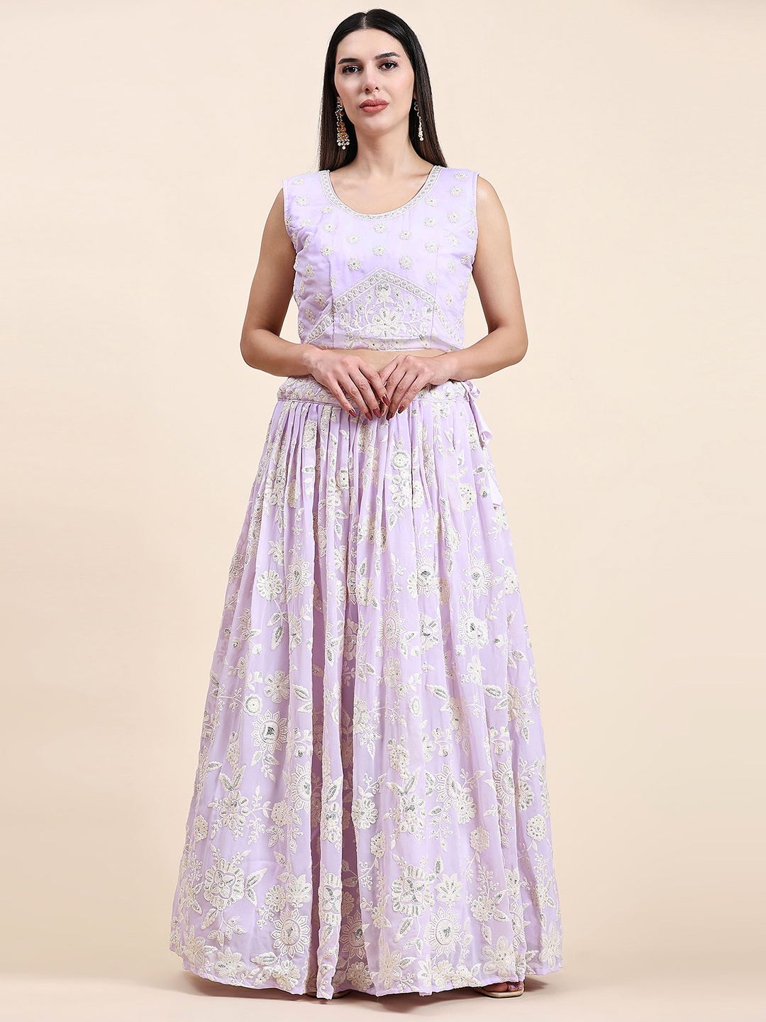 AMOHA TRENDZ Embroidered Thread Work Ready to Wear Lehenga & Blouse With Dupatta, Purple
AMOHA TRENDZ Embroidered Thread Work Ready to Wear Lehenga & Blouse With Dupatta, Purple