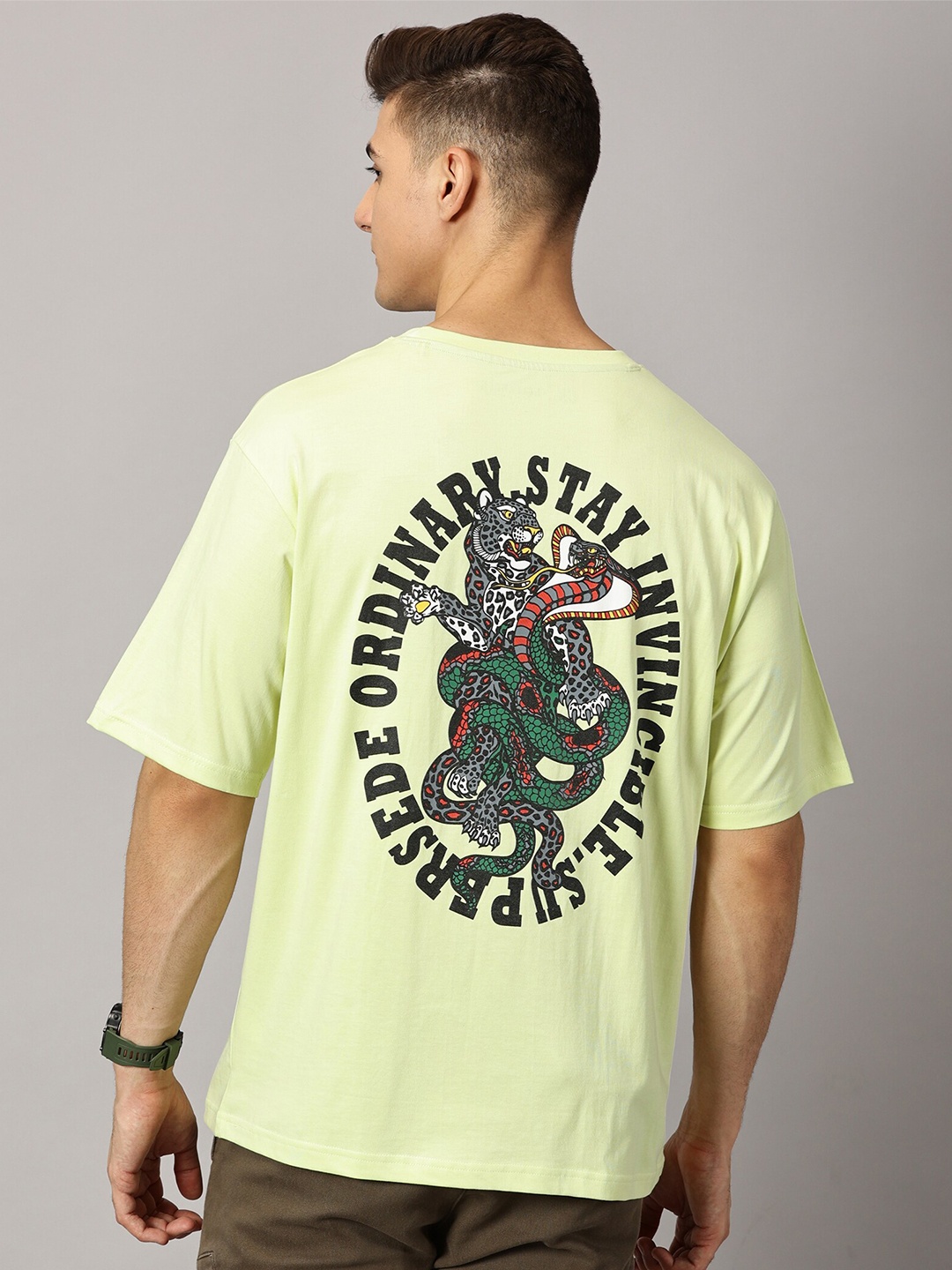 THE HOLLANDER Graphic Printed Drop-Shoulder Sleeves Cotton Oversized T-shirt, Lime green
THE HOLLANDER Graphic Printed Drop-Shoulder Sleeves Cotton Oversized T-shirt, Lime green