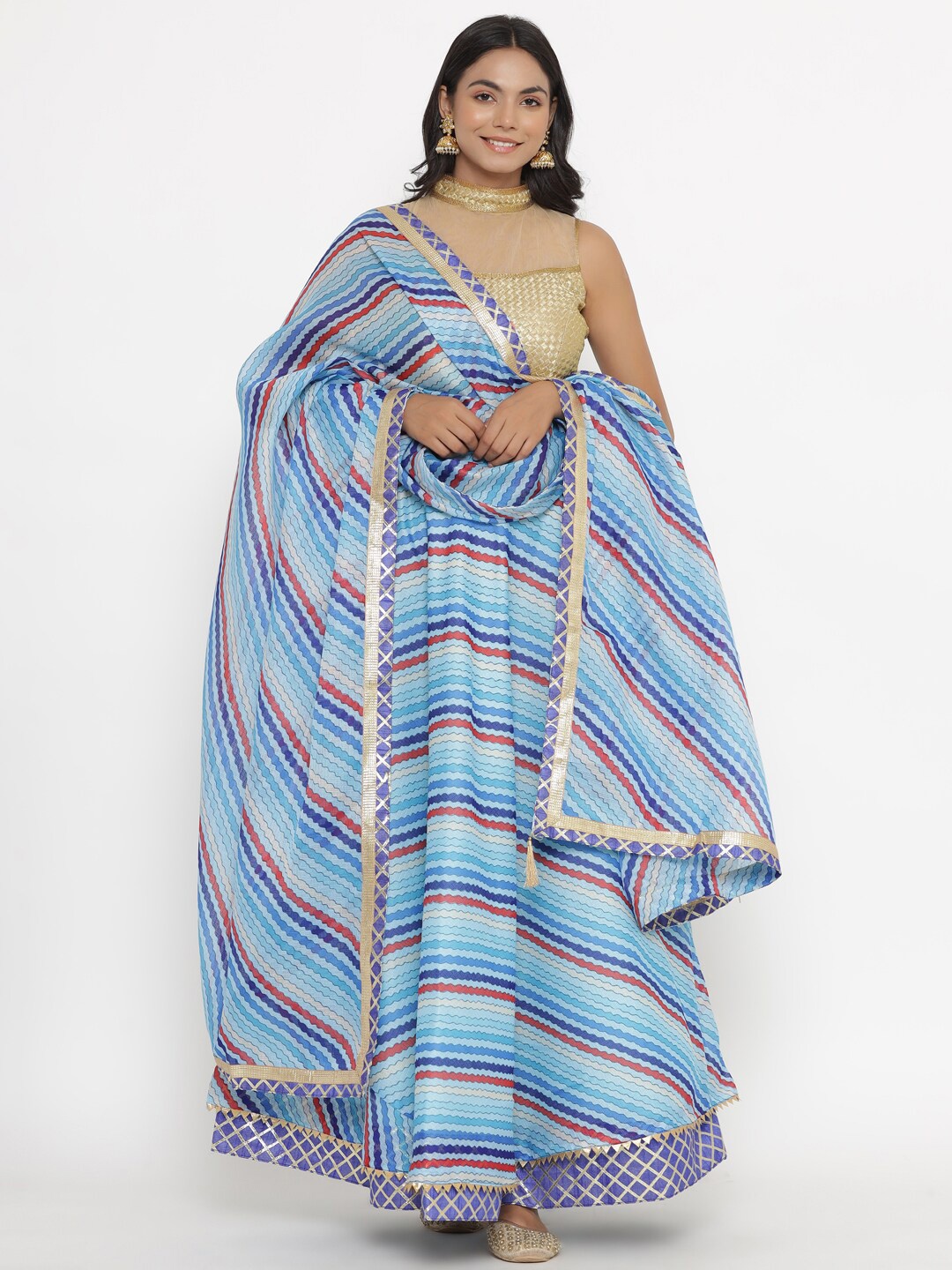 Silvermerc Designs Leheriya Printed Ready to Wear Lehenga & Unstitched Blouse With Dupatta, Blue
Silvermerc Designs Leheriya Printed Ready to Wear Lehenga & Unstitched Blouse With Dupatta, Blue