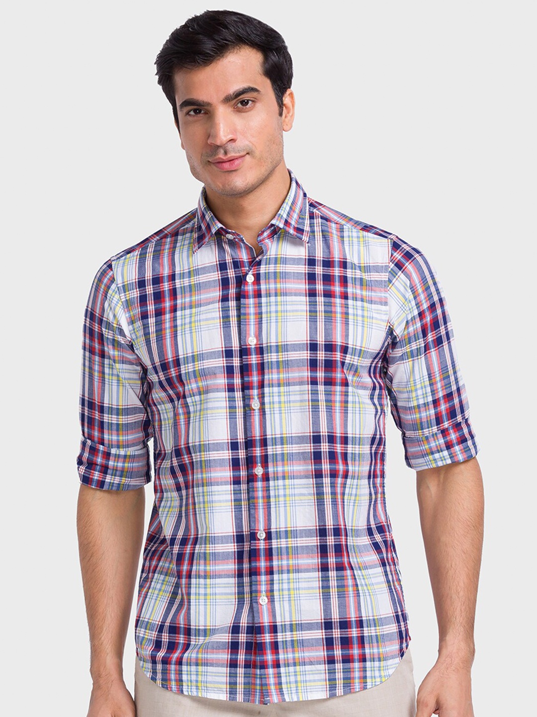 ColorPlus Tailored Fit Tartan Checked Spread Collar Long Sleeves Cotton Casual Shirt, Blue
ColorPlus Tailored Fit Tartan Checked Spread Collar Long Sleeves Cotton Casual Shirt, Blue
