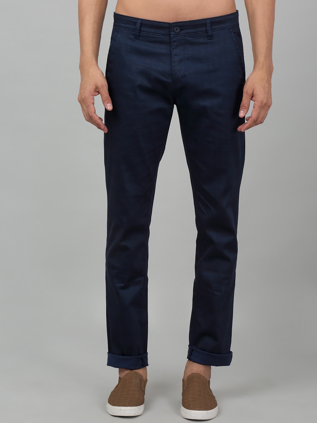 Cantabil Men Regular Fit Mid-Rise Checked Plain Stretchable Cotton Trousers, Navy blue
Cantabil Men Regular Fit Mid-Rise Checked Plain Stretchable Cotton Trousers, Navy blue