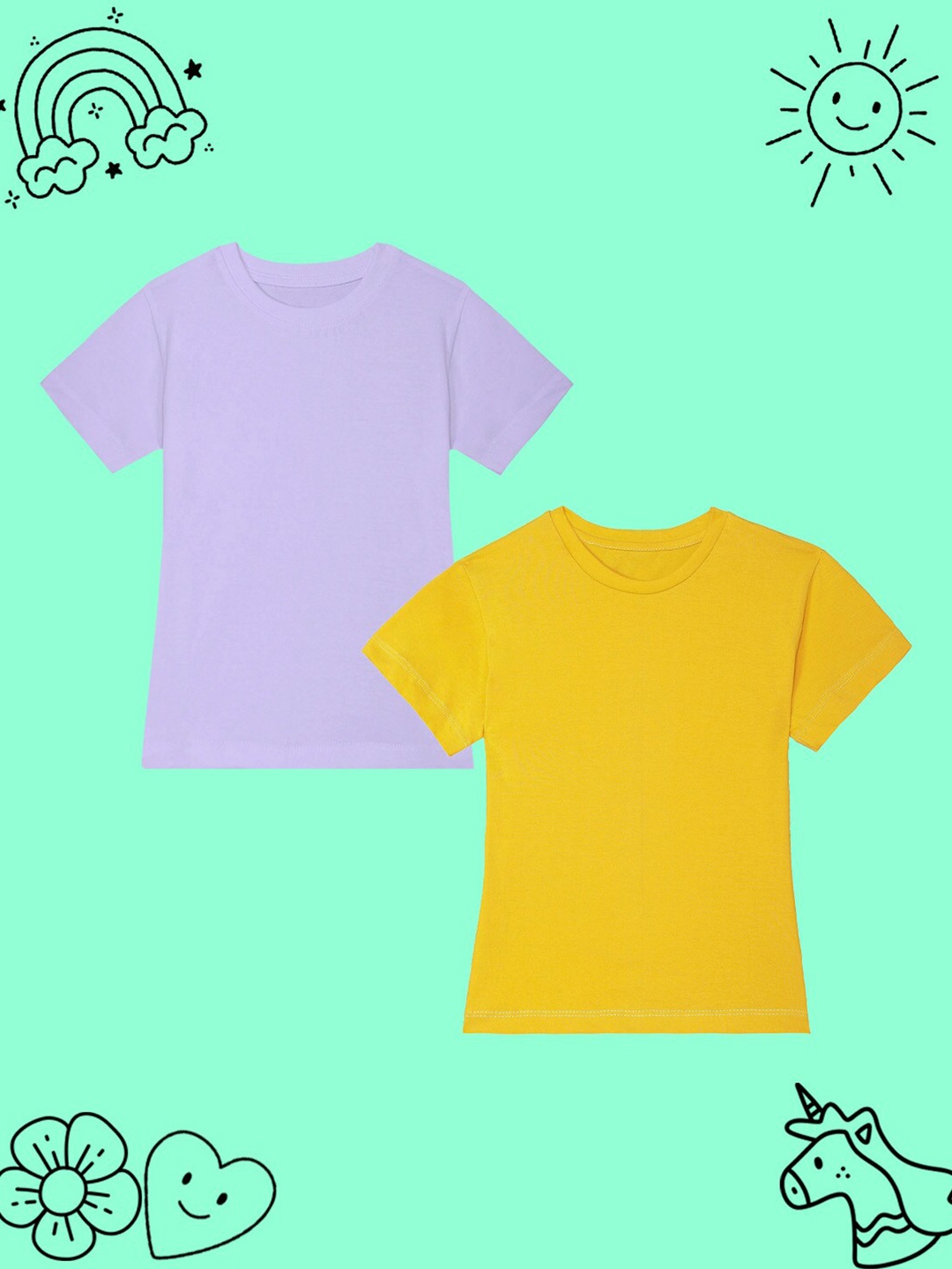 BAESD Girls Pack Of 2 Solid Round Neck Short Sleeves Cotton Casual T-shirt, Lavender
BAESD Girls Pack Of 2 Solid Round Neck Short Sleeves Cotton Casual T-shirt, Lavender