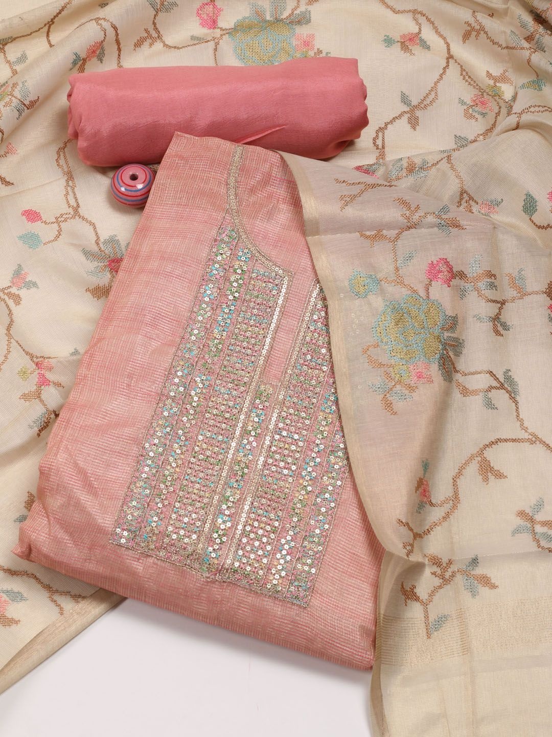 Meena Bazaar Ethnic Motifs Embroidered Sequinned Art Silk Unstitched Dress Material, Pink
Meena Bazaar Ethnic Motifs Embroidered Sequinned Art Silk Unstitched Dress Material, Pink