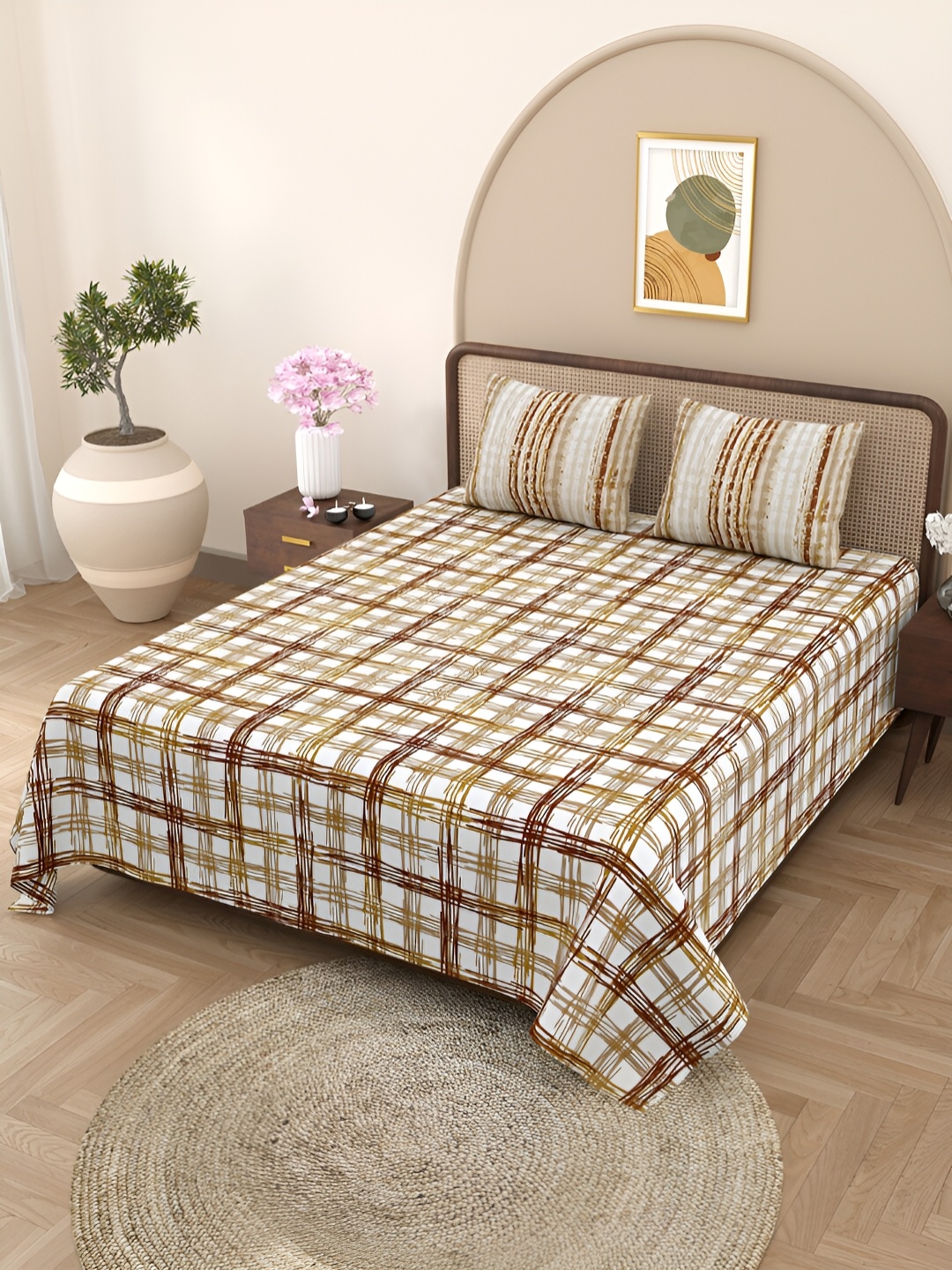 BELLA CASA Brown & White Printed Cotton 180 TC Queen Double Bedsheet with 2 Pillow Covers
BELLA CASA Brown & White Printed Cotton 180 TC Queen Double Bedsheet with 2 Pillow Covers