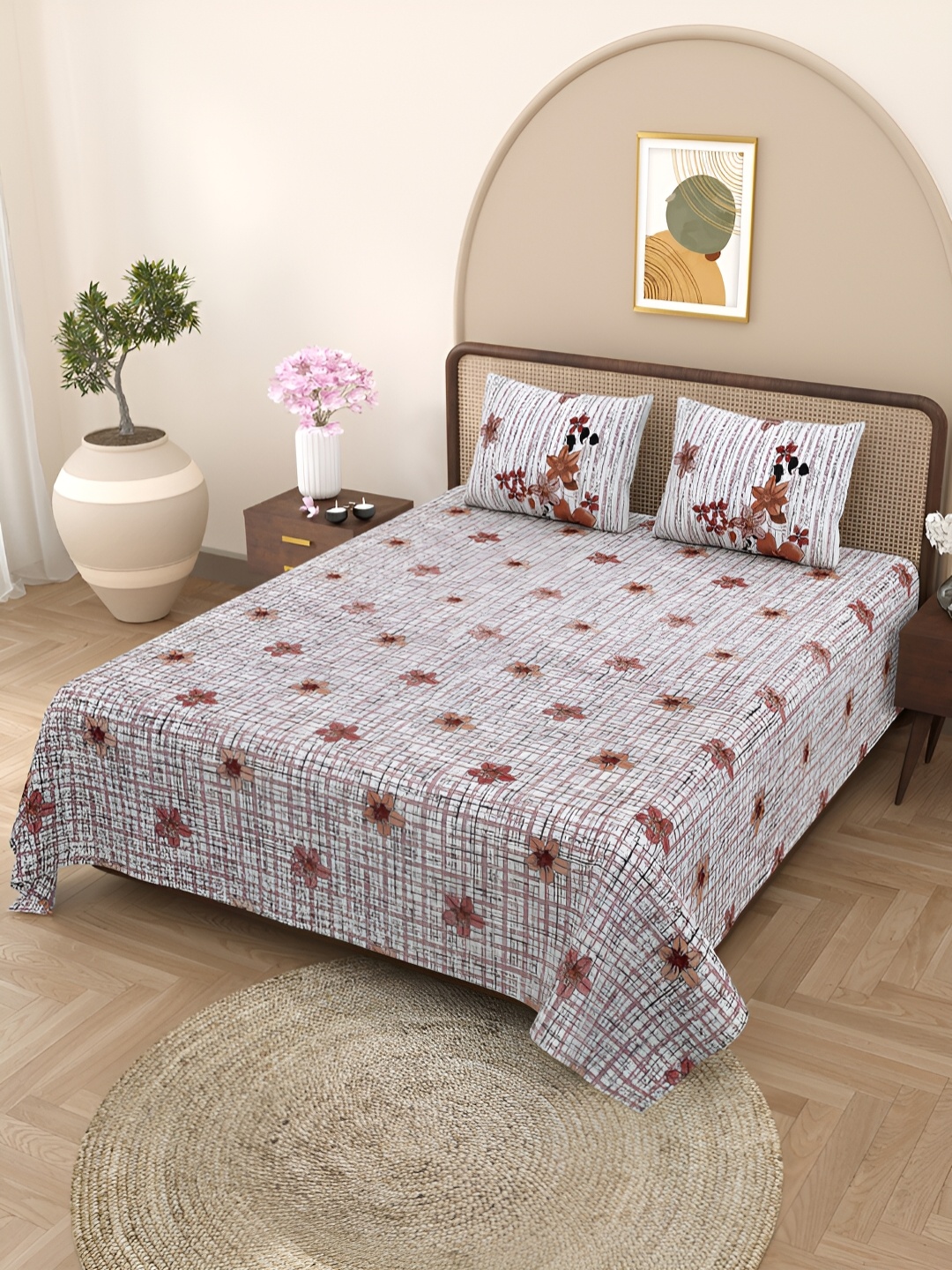 BELLA CASA Purple & White Printed Cotton 180 TC Queen Double Bedsheet with 2 Pillow Covers
BELLA CASA Purple & White Printed Cotton 180 TC Queen Double Bedsheet with 2 Pillow Covers