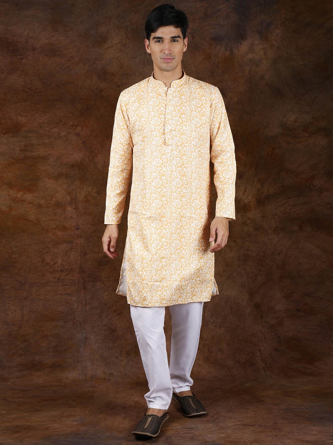 Exotic India Amber Yellow Pure Cotton Block-Printed Kurta Pajama with Embroidered Sequins
Exotic India Amber Yellow Pure Cotton Block-Printed Kurta Pajama with Embroidered Sequins
