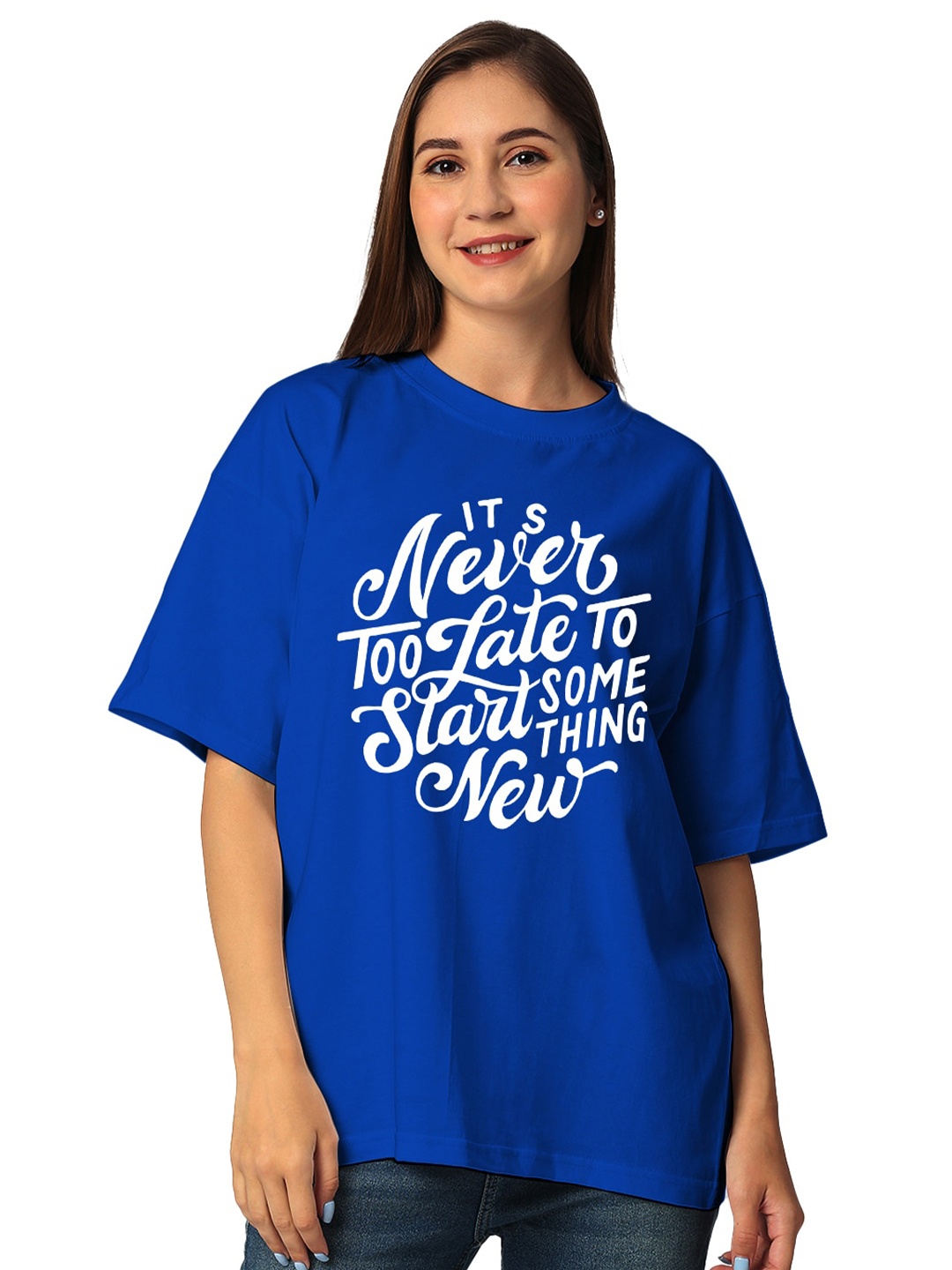 STATUS MANTRA Typography Printed Round Neck Three-quarter, Drop-Shoulder Sleeves T-shirt, Blue
STATUS MANTRA Typography Printed Round Neck Three-quarter, Drop-Shoulder Sleeves T-shirt, Blue