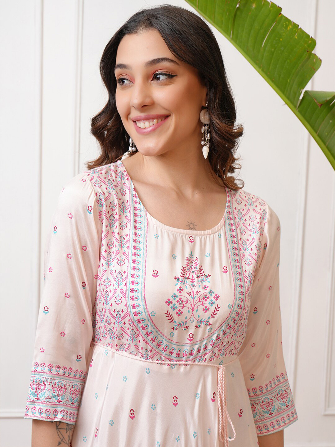 Vishudh Floral Printed Maxi Dress, Pink 
Vishudh Floral Printed Maxi Dress, Pink