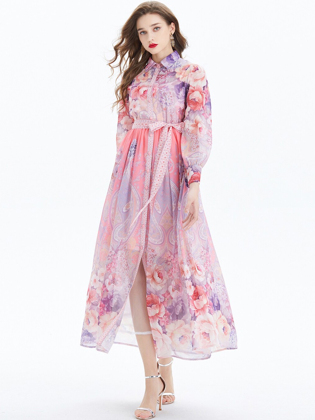 JC Collection Floral Printed Shirt Collar Cuffed Sleeves Fit and Flare Maxi Dress, Purple
JC Collection Floral Printed Shirt Collar Cuffed Sleeves Fit and Flare Maxi Dress, Purple