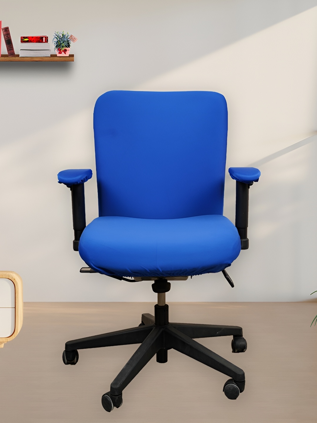Eleganta Pack Of 4 Blue Stretchable Chair Cove