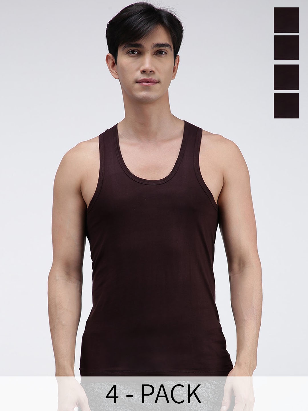 AMUL COMFY Pack Of 4 Pure Cotton Sleeveless Innerwear Vests AC-CVESTRN-CB-XS-4PC, Coffee brown
AMUL COMFY Pack Of 4 Pure Cotton Sleeveless Innerwear Vests AC-CVESTRN-CB-XS-4PC, Coffee brown