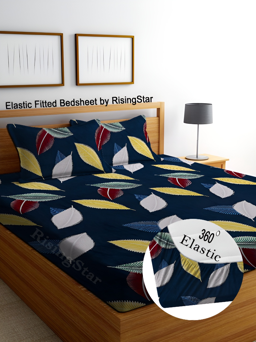 RISING STAR Black & Green Ethnic Motifs 350 TC King Fitted Bedsheet with 2 Pillow Covers
RISING STAR Black & Green Ethnic Motifs 350 TC King Fitted Bedsheet with 2 Pillow Covers