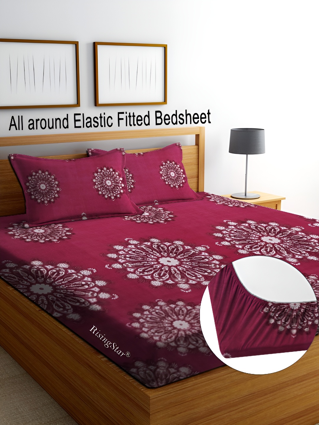 RISING STAR Maroon & White Ethnic Motifs Printed 350 TC King Bedsheet with 2 Pillow Covers
RISING STAR Maroon & White Ethnic Motifs Printed 350 TC King Bedsheet with 2 Pillow Covers