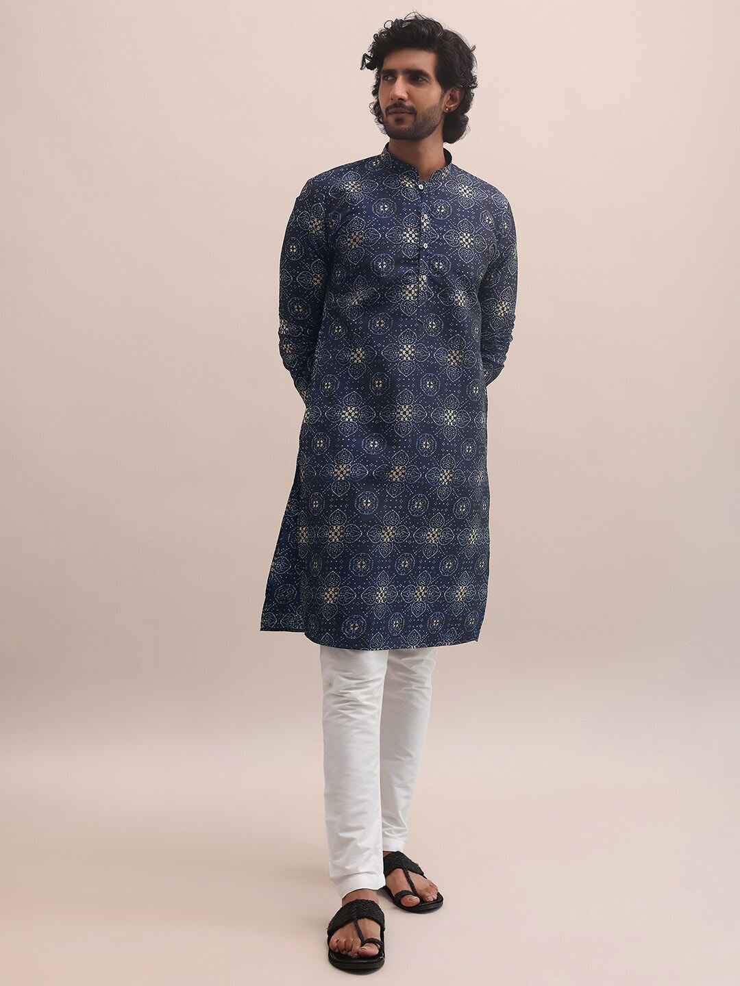 KALKI Fashion Floral Printed Mandarin Collar Straight Cotton Silk Kurta With Harem Pants, Blue
KALKI Fashion Floral Printed Mandarin Collar Straight Cotton Silk Kurta With Harem Pants, Blue