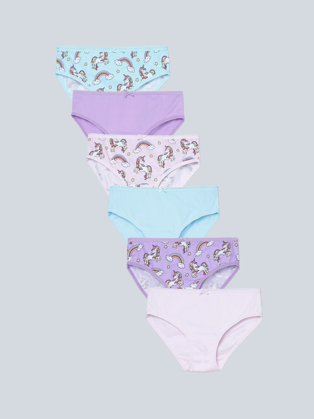 Charm n Cherish Girls Pack Of 6 Unicorn Printed Mid-Rise Pure Cotton Basic Briefs, Blue
Charm n Cherish Girls Pack Of 6 Unicorn Printed Mid-Rise Pure Cotton Basic Briefs, Blue