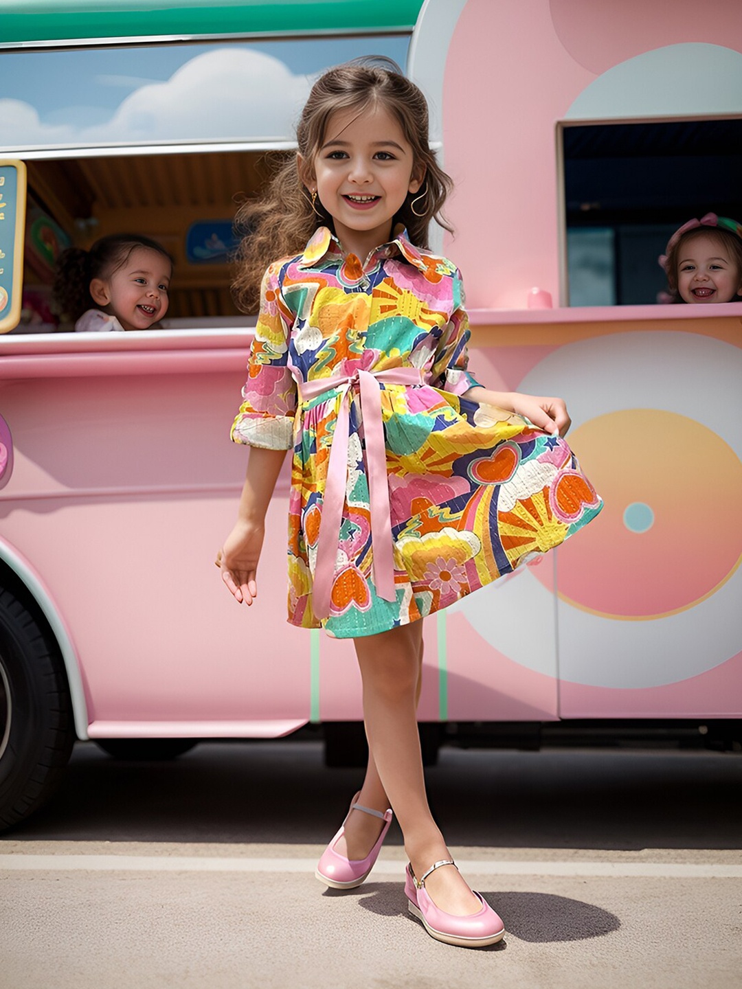 A.T.U.N. Girls Floral Print Shirt Collar Roll-Up Sleeves Cotton Shirt Style Dress, Yellow
A.T.U.N. Girls Floral Print Shirt Collar Roll-Up Sleeves Cotton Shirt Style Dress, Yellow