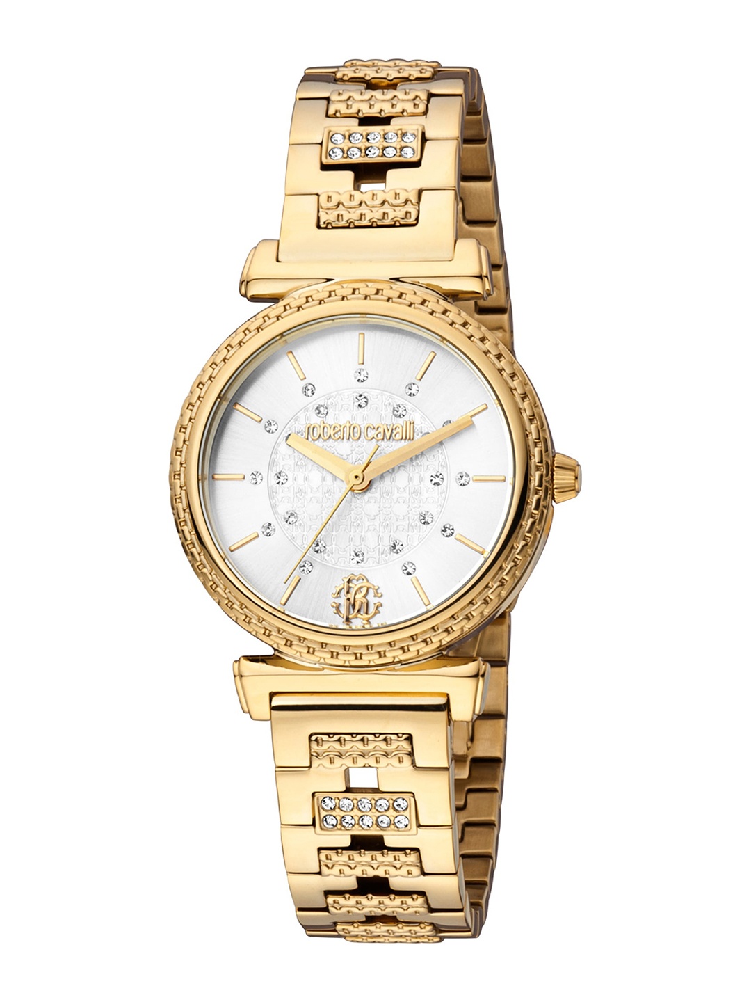 Roberto Cavalli Fascino Embellished Dial & Stainless Steel Analogue Watch RC5L025M0055, Gold
Roberto Cavalli Fascino Embellished Dial & Stainless Steel Analogue Watch RC5L025M0055, Gold