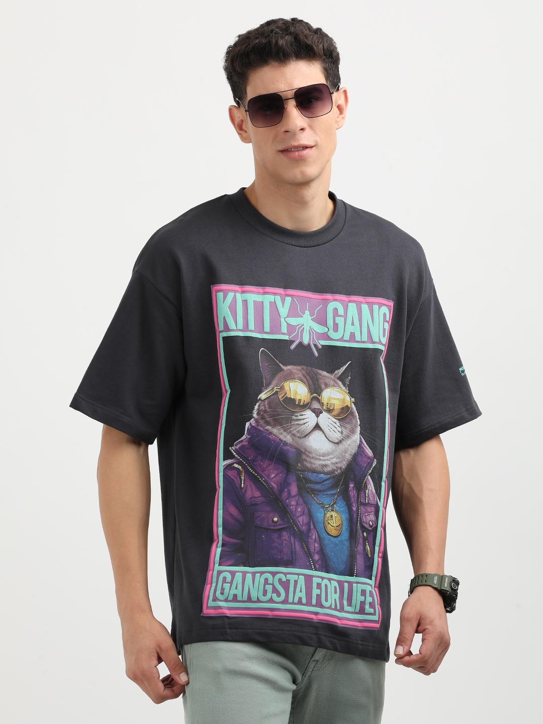 Crazy Mosquitoes Graphic Printed Drop-Shoulder Sleeves Cotton Oversized T-shirt, Grey
Crazy Mosquitoes Graphic Printed Drop-Shoulder Sleeves Cotton Oversized T-shirt, Grey