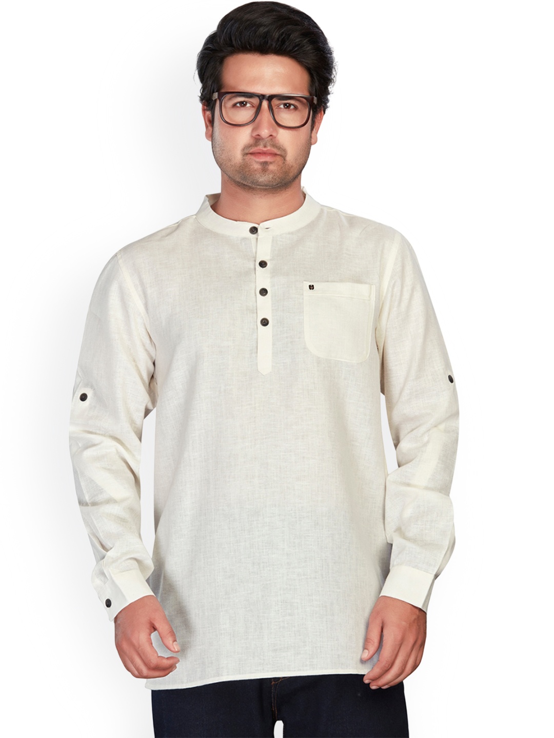 Authentics Mandarin Collar Thread Work Pure Cotton Angrakha Pathani Short Kurta, Cream
Authentics Mandarin Collar Thread Work Pure Cotton Angrakha Pathani Short Kurta, Cream