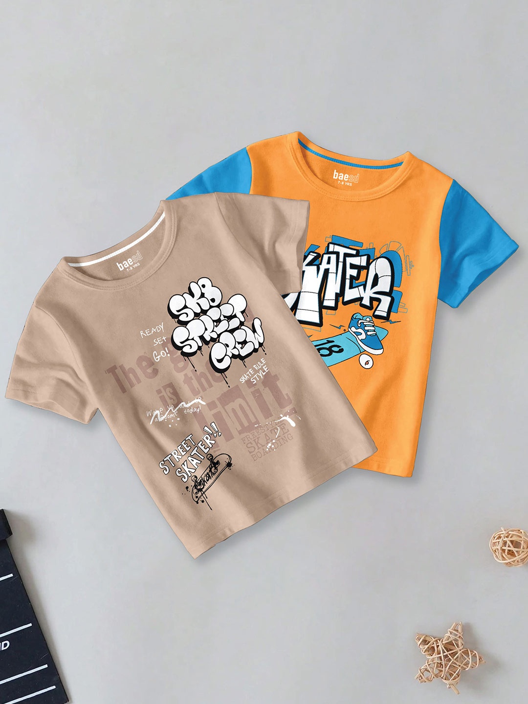 BAESD Boys Pack Of 2 Typography Printed Round Neck Short Sleeves Cotton T-shirts, Orange
BAESD Boys Pack Of 2 Typography Printed Round Neck Short Sleeves Cotton T-shirts, Orange