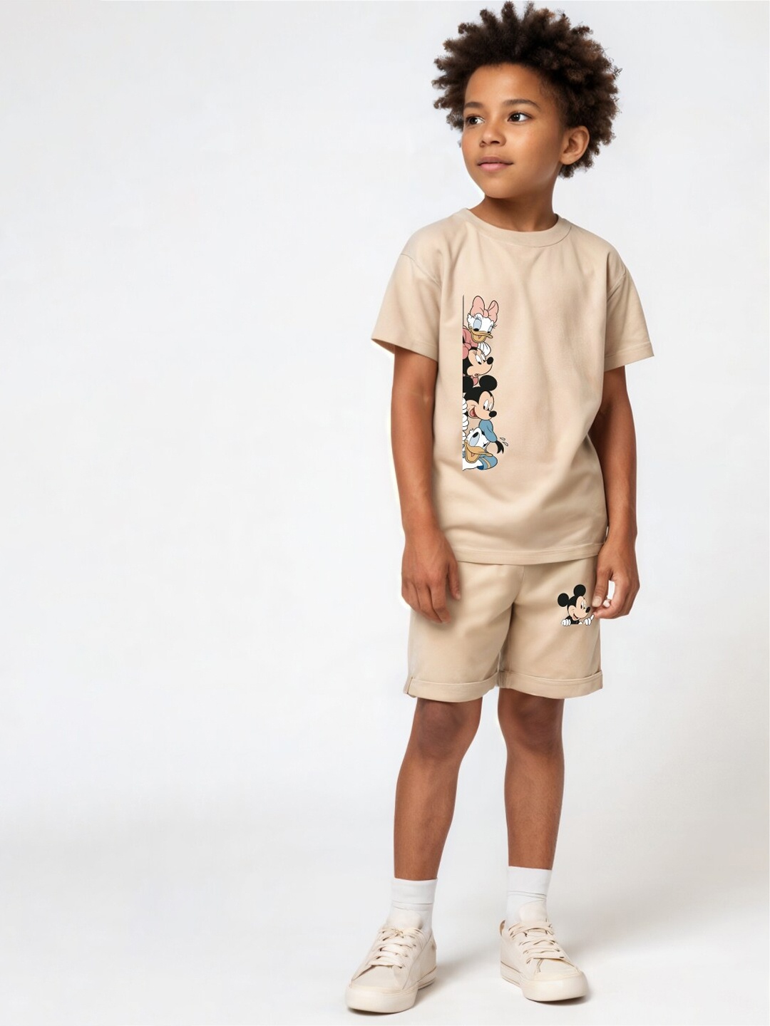 Minicult Kids Printed Short Sleeves Round Neck Pure Cotton T-shirt with Shorts, Beige
Minicult Kids Printed Short Sleeves Round Neck Pure Cotton T-shirt with Shorts, Beige