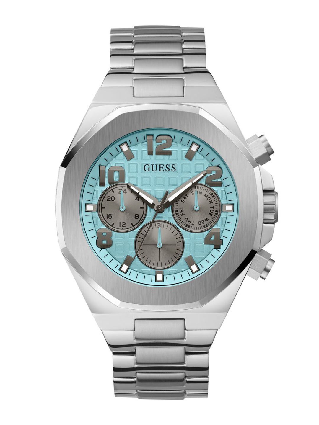 GUESS Dial & Leather Straps Analogue Multi Function Chronograph Watch - GW0489G3, Silver
GUESS Dial & Leather Straps Analogue Multi Function Chronograph Watch - GW0489G3, Silver