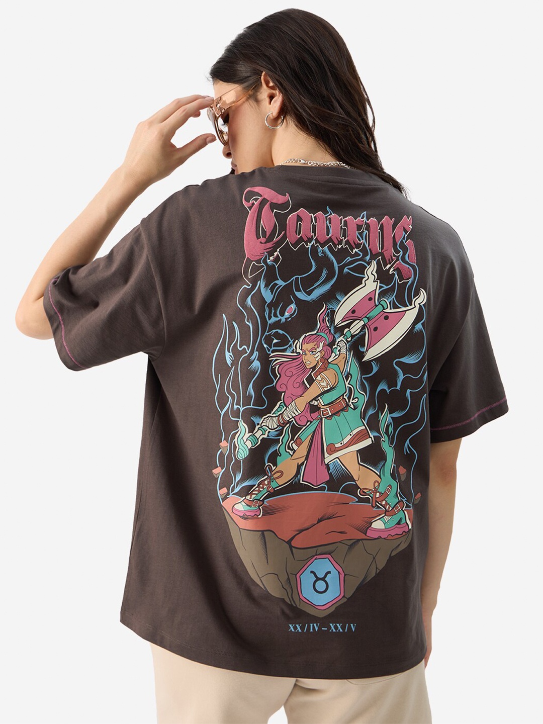 The Souled Store Graphic Printed Drop Shoulder Sleeves Pure Cotton Oversized T-shirt, Brown
The Souled Store Graphic Printed Drop Shoulder Sleeves Pure Cotton Oversized T-shirt, Brown