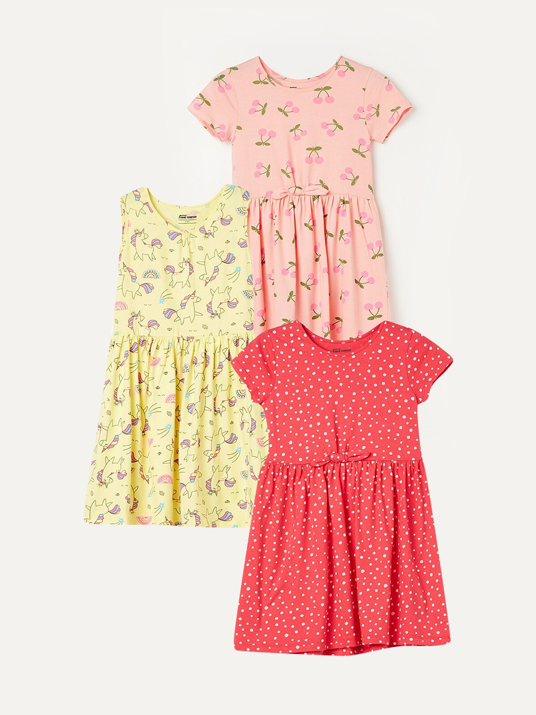 Fame Forever by Lifestyle Girls Pack Of 3 Printed Pure Cotton Fit & Flare Dresses, Coral
Fame Forever by Lifestyle Girls Pack Of 3 Printed Pure Cotton Fit & Flare Dresses, Coral