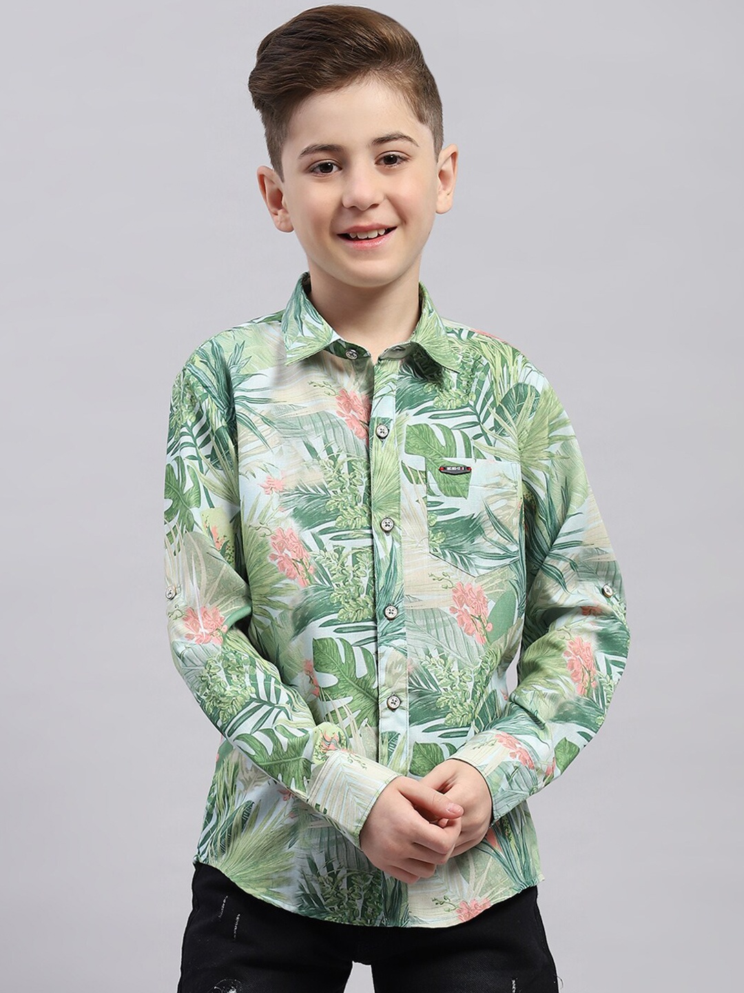 Monte Carlo Boys Floral Printed Spread Collar Long Sleeves Cotton Casual Shirt, Green
Monte Carlo Boys Floral Printed Spread Collar Long Sleeves Cotton Casual Shirt, Green