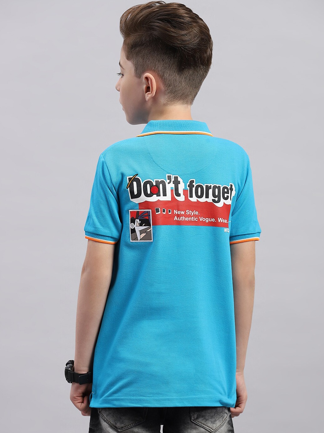Monte Carlo Boys Polo Collar Short Sleeves Typography Printed Regular Fit Cotton T-shirt, Blue
Monte Carlo Boys Polo Collar Short Sleeves Typography Printed Regular Fit Cotton T-shirt, Blue