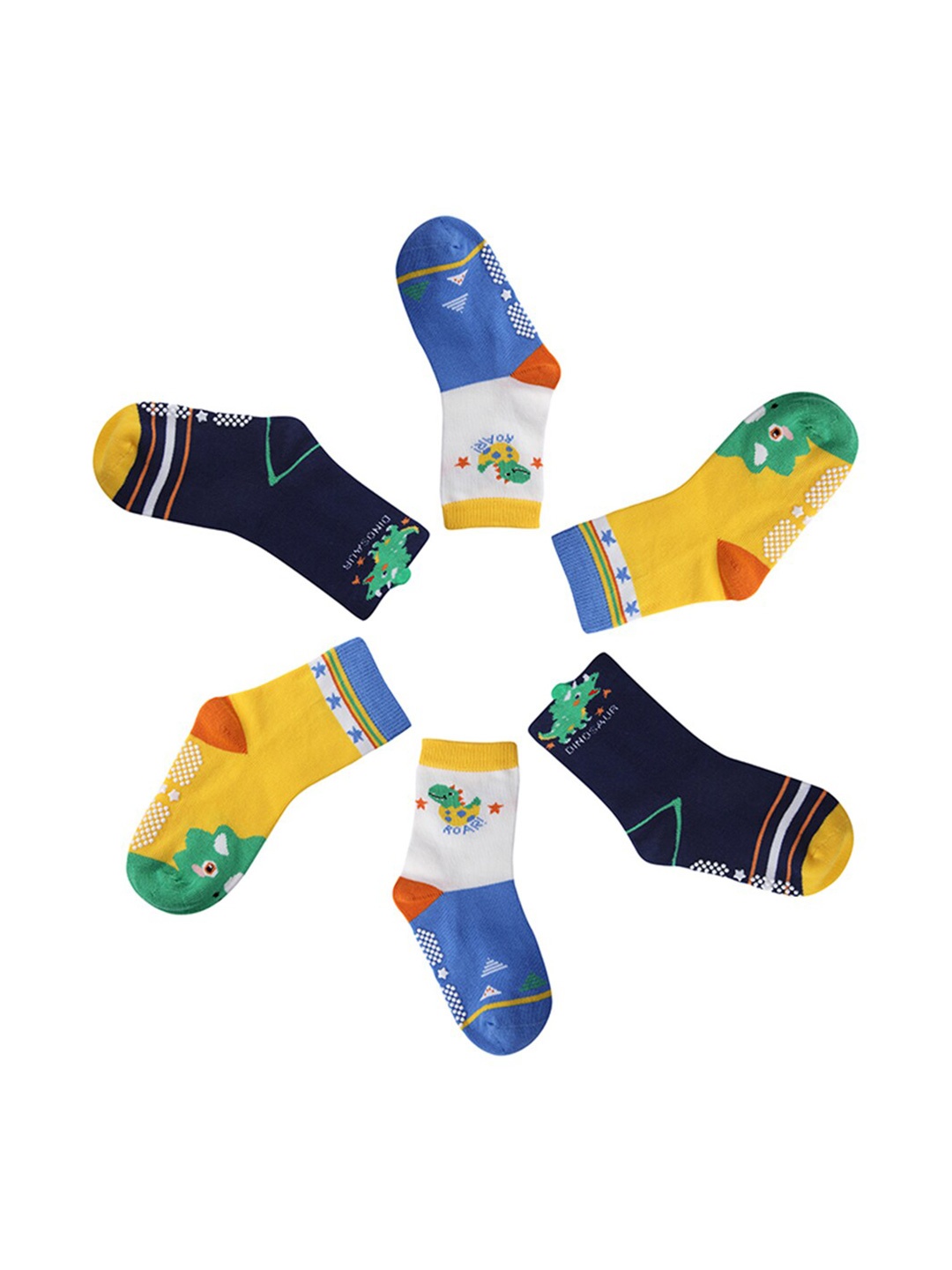 

INCLUD Boys Pack Of 3 Patterned Pure Cotton Above Ankle Socks, White