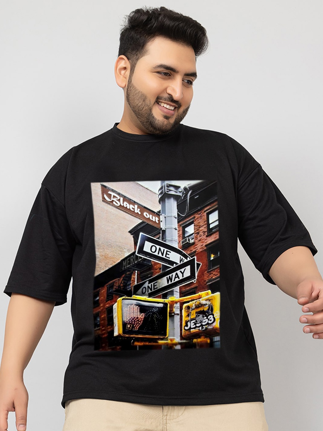 CHKOKKO Plus Graphic Printed Drop-Shoulder Sleeves Oversized Cotton Casual T-shirt, Black
CHKOKKO Plus Graphic Printed Drop-Shoulder Sleeves Oversized Cotton Casual T-shirt, Black