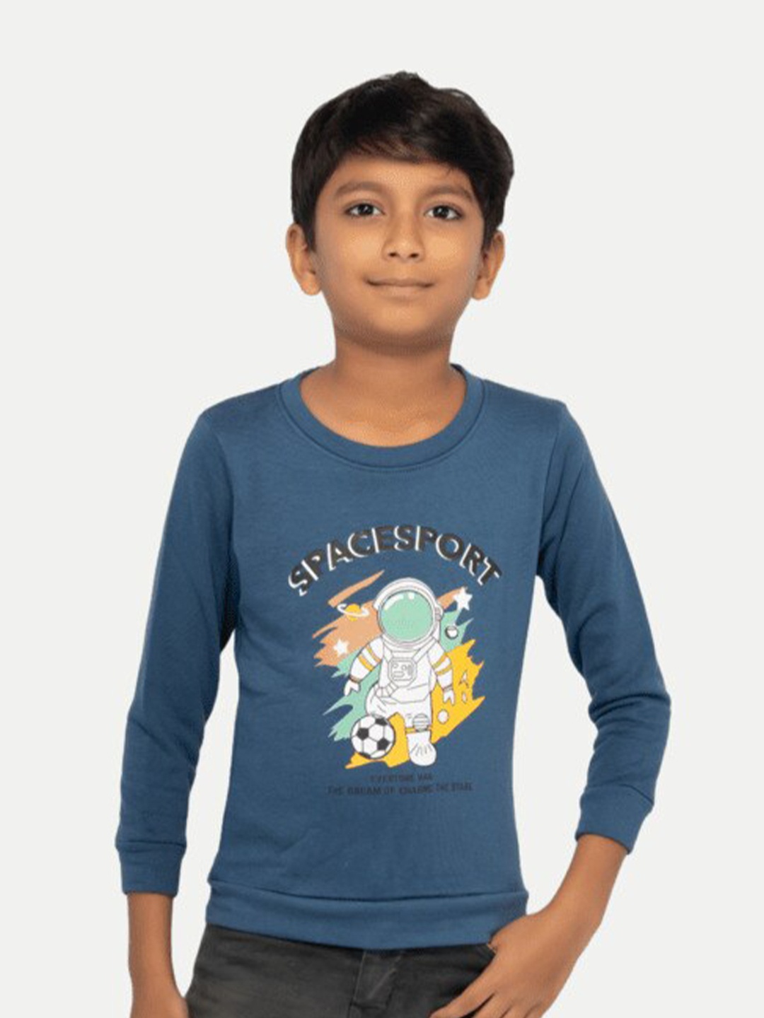 BAESD Boys Graphic Printed Round Neck Long Sleeves Cotton Pullover Sweatshirt, Navy blue
BAESD Boys Graphic Printed Round Neck Long Sleeves Cotton Pullover Sweatshirt, Navy blue