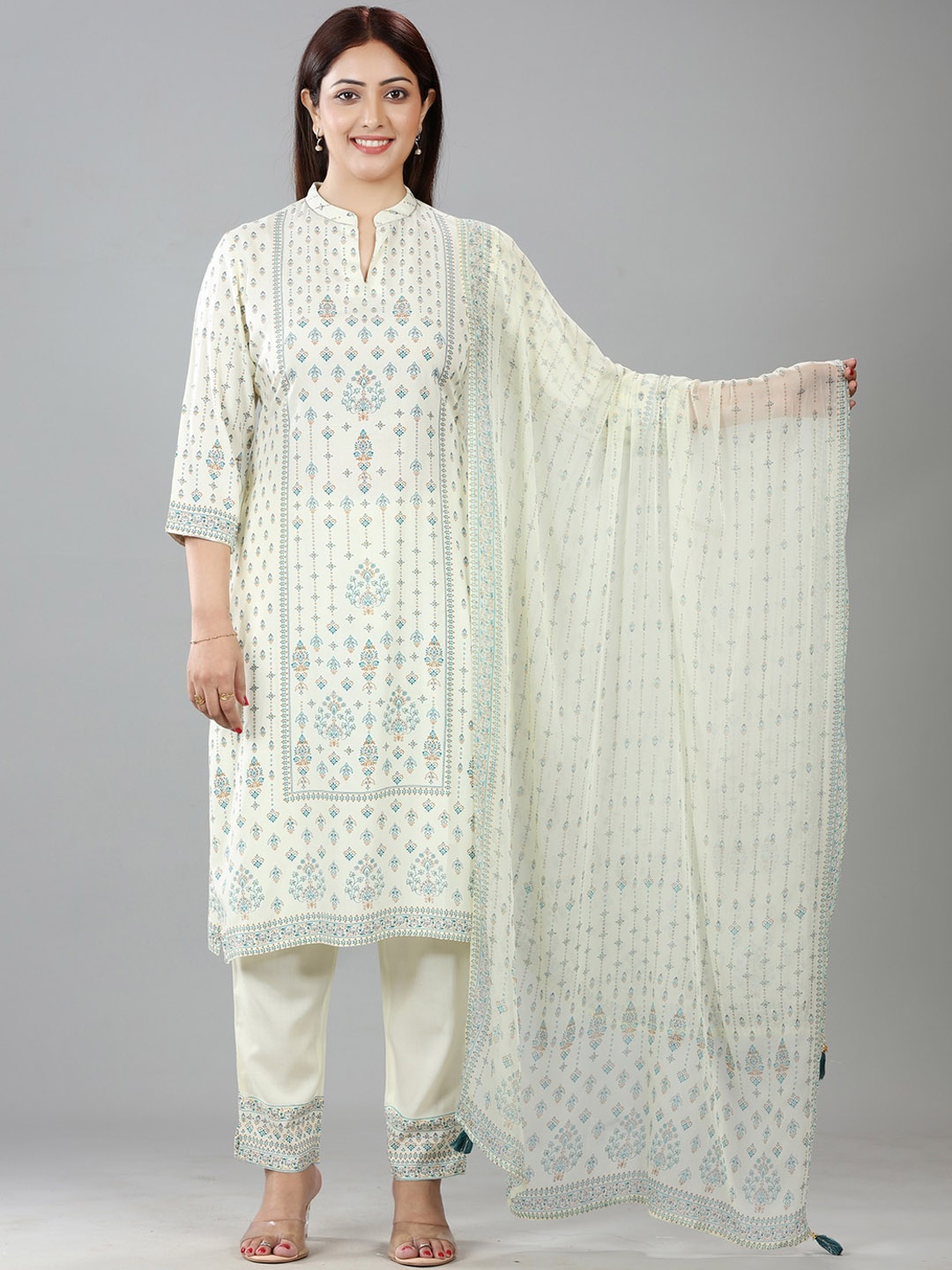 COTTON CULTURE Floral Printed Pure Cotton Straight Kurta with Trousers & With Dupatta, Cream
COTTON CULTURE Floral Printed Pure Cotton Straight Kurta with Trousers & With Dupatta, Cream