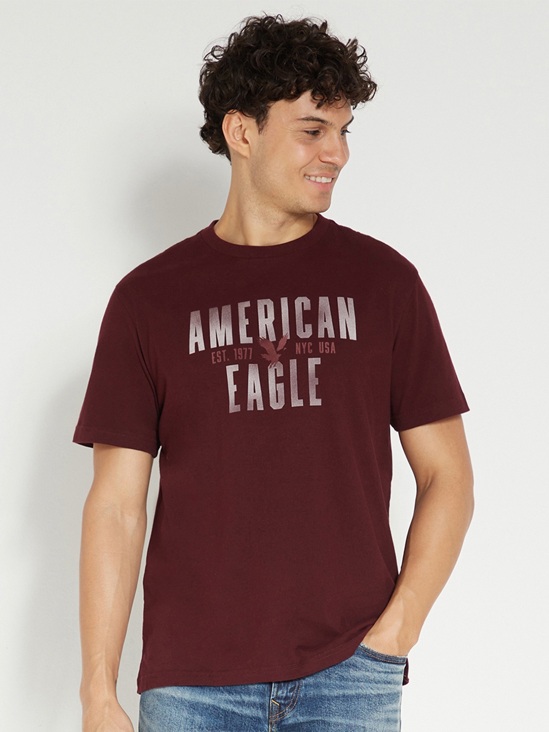 AMERICAN EAGLE OUTFITTERS Typography Printed Round Neck Short Sleeves Cotton T-shirt, Maroon
AMERICAN EAGLE OUTFITTERS Typography Printed Round Neck Short Sleeves Cotton T-shirt, Maroon