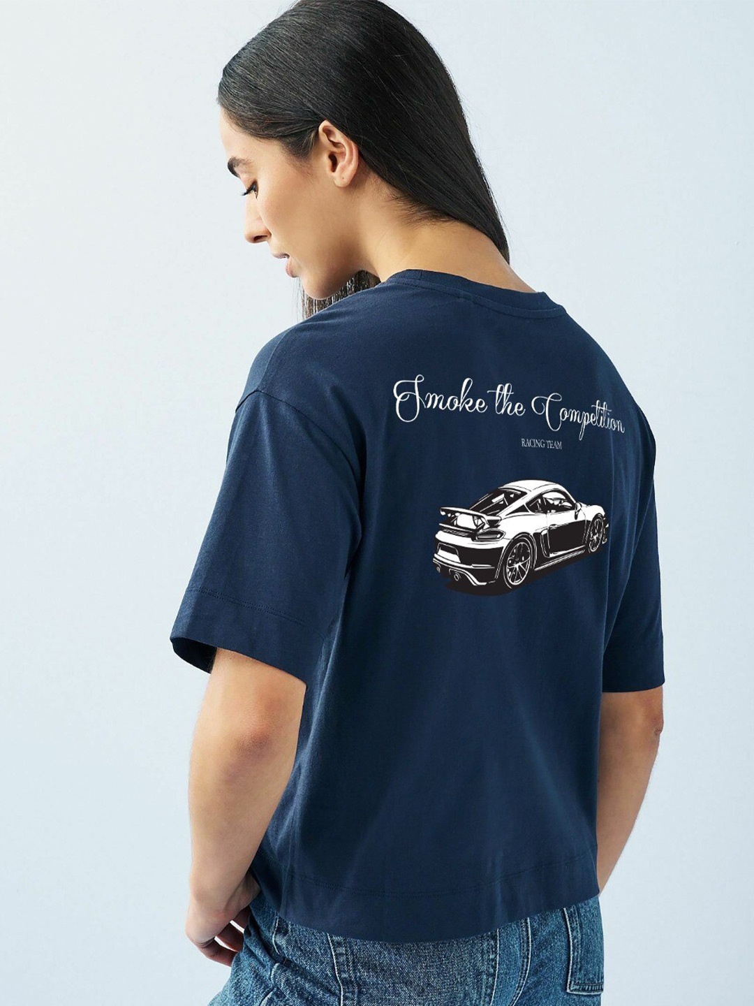 MISCHIEF MONKEY Typography Printed Drop-Shoulder Sleeves Oversized Cotton T-shirt, Navy blue
MISCHIEF MONKEY Typography Printed Drop-Shoulder Sleeves Oversized Cotton T-shirt, Navy blue