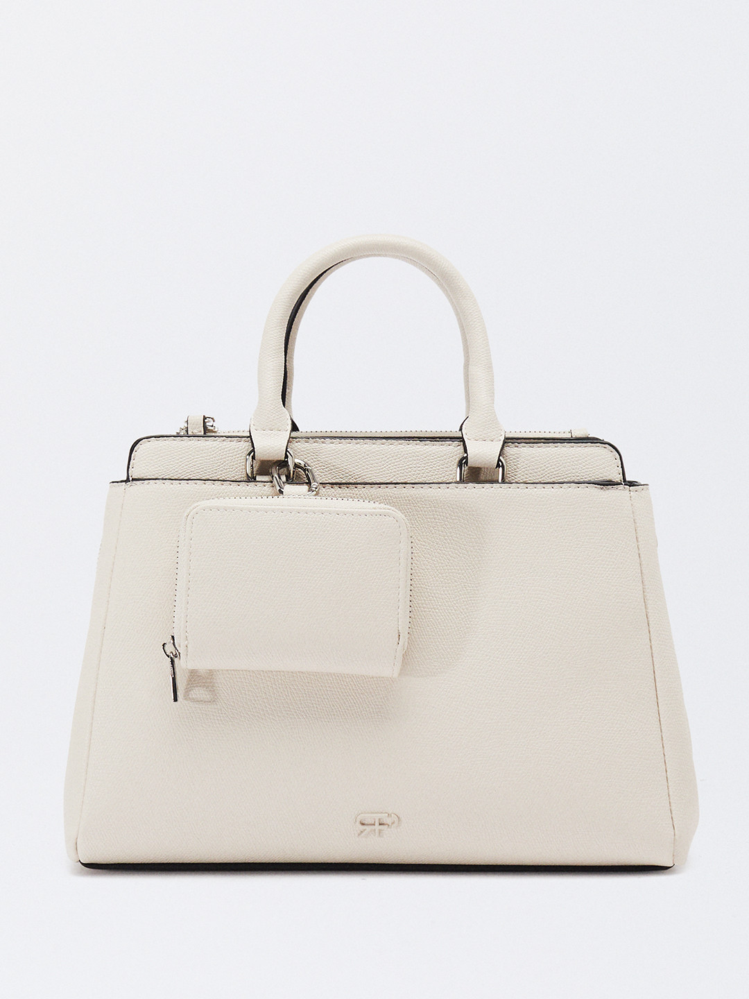 PARFOIS Solid Structured Handheld Bag with Detachable Sling Strap, Off white 
PARFOIS Solid Structured Handheld Bag with Detachable Sling Strap, Off white