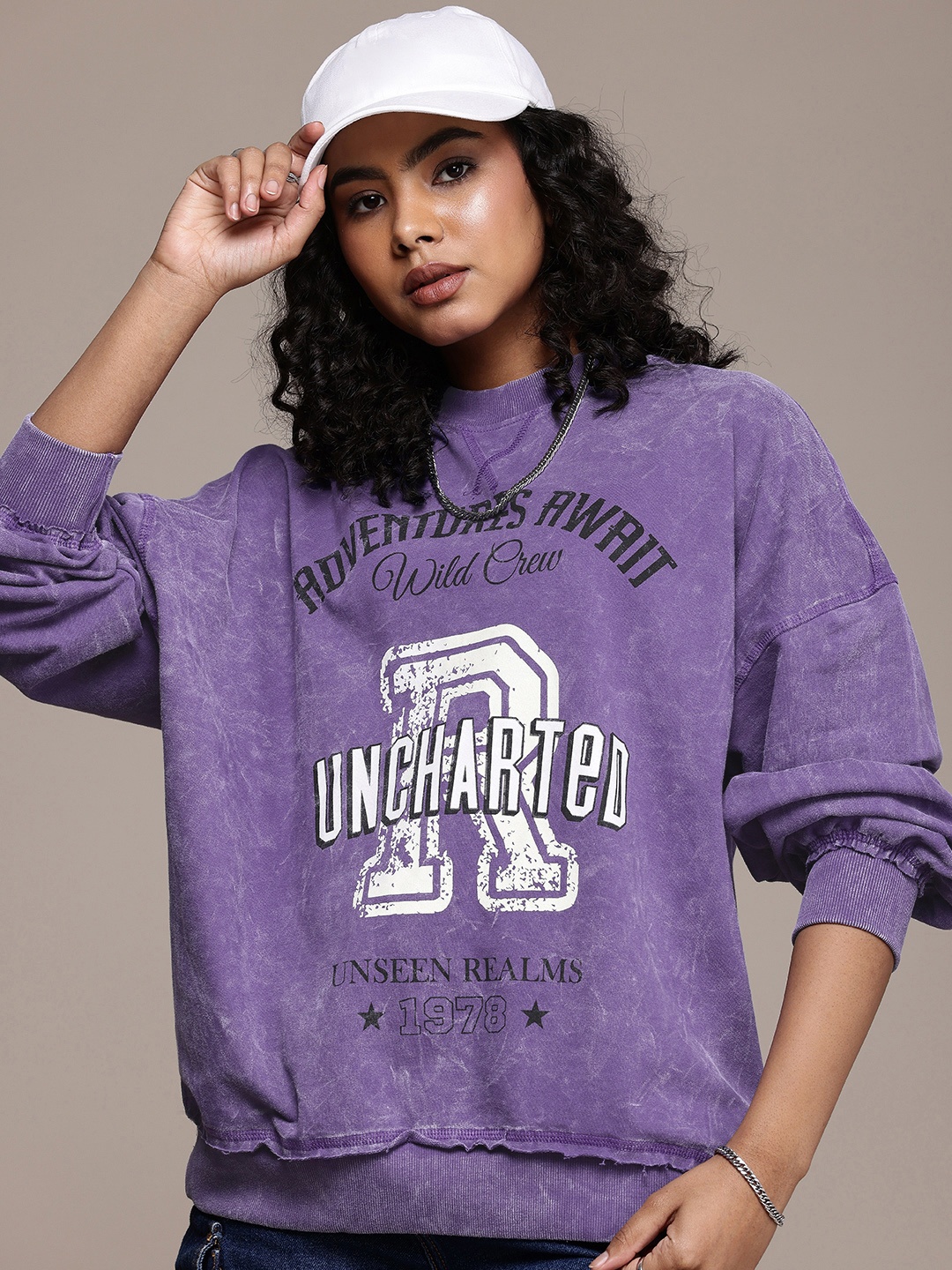 The Roadster Life Co. Typography Printed Washed Effect Pure Cotton Sweatshirt, Purple
The Roadster Life Co. Typography Printed Washed Effect Pure Cotton Sweatshirt, Purple