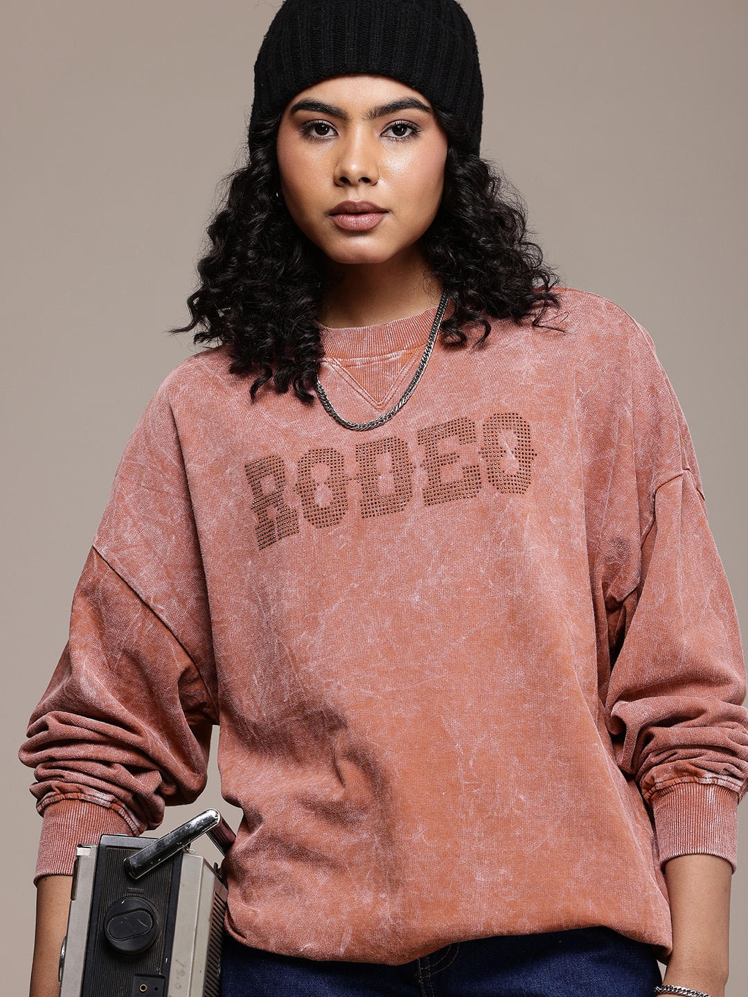 The Roadster Life Co. Dyed Effect Embellished Pure Cotton Pullover Sweatshirt, Rust
The Roadster Life Co. Dyed Effect Embellished Pure Cotton Pullover Sweatshirt, Rust