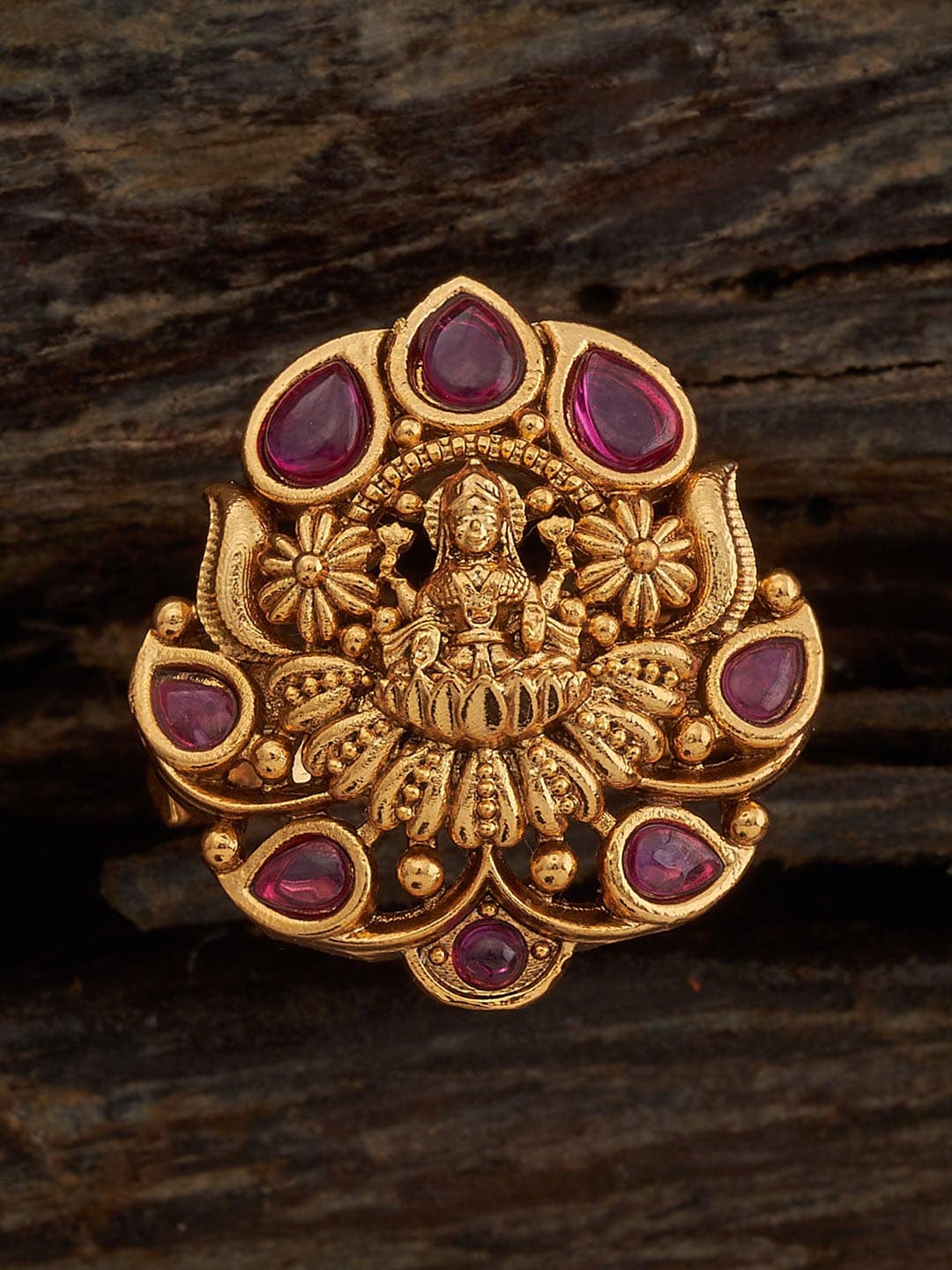 Kushal's Fashion Jewellery Gold-Plated Ruby-Stone Studded Floral Antique Finger Ring
Kushal's Fashion Jewellery Gold-Plated Ruby-Stone Studded Floral Antique Finger Ring
