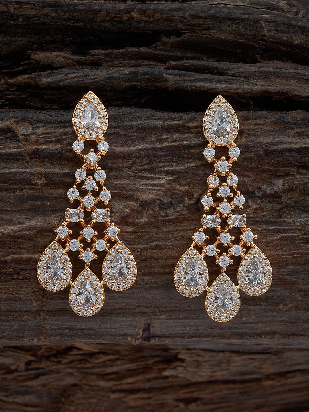 Kushal's Fashion Jewellery Gold-Plated Zircon Studded Contemporary Drop Earrings, White
Kushal's Fashion Jewellery Gold-Plated Zircon Studded Contemporary Drop Earrings, White