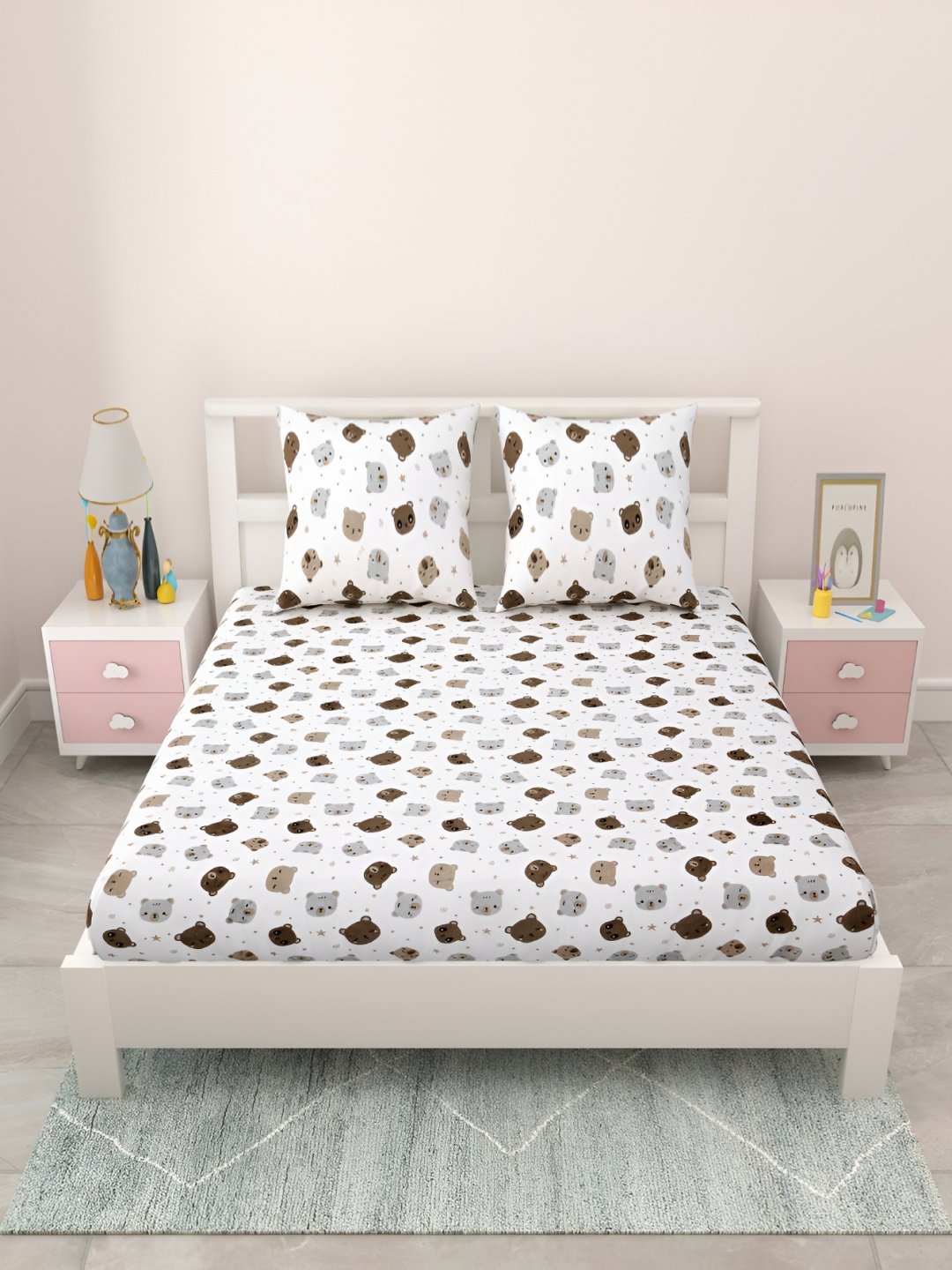 MAFATLAL Brown & White Cartoon Characters 144 TC Queen Bedsheet with 2 Pillow Covers
MAFATLAL Brown & White Cartoon Characters 144 TC Queen Bedsheet with 2 Pillow Covers